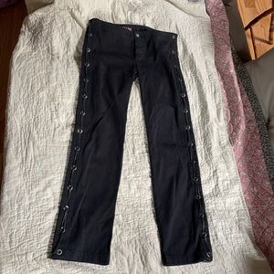 Jpg jeans Gaultier lace up trousers